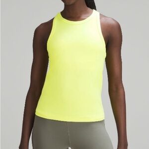 Lululemon Electric Lemon Align Waist Length Racerback Tank Size 4